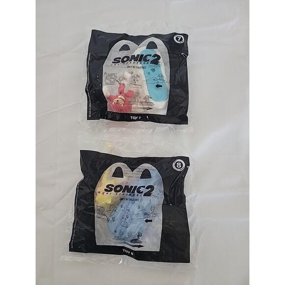 SONIC 2 Toys 7 And 8 McDonalds 2022 Happy Meal Toys NEW FACTORY SEALED Lot Of 2 - Picture 1 of 9